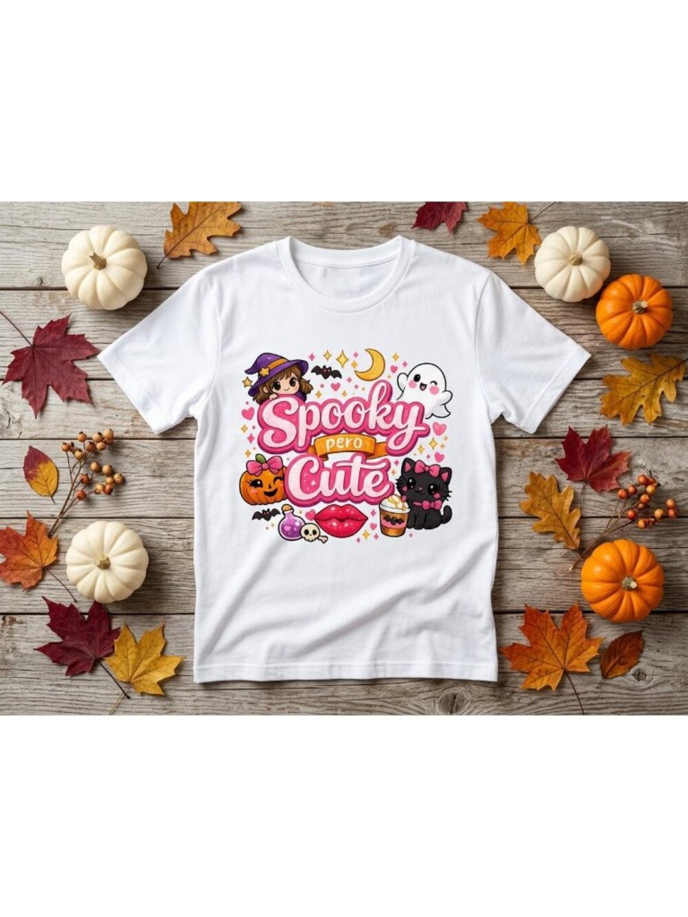 Spooky Pero Cute Halloween Shirt: Pink Spanglish Tee for Women & Girls